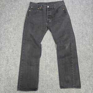 Levi's 501 Jeans Mens 33x30 Black Original Fit Straight Button Fly